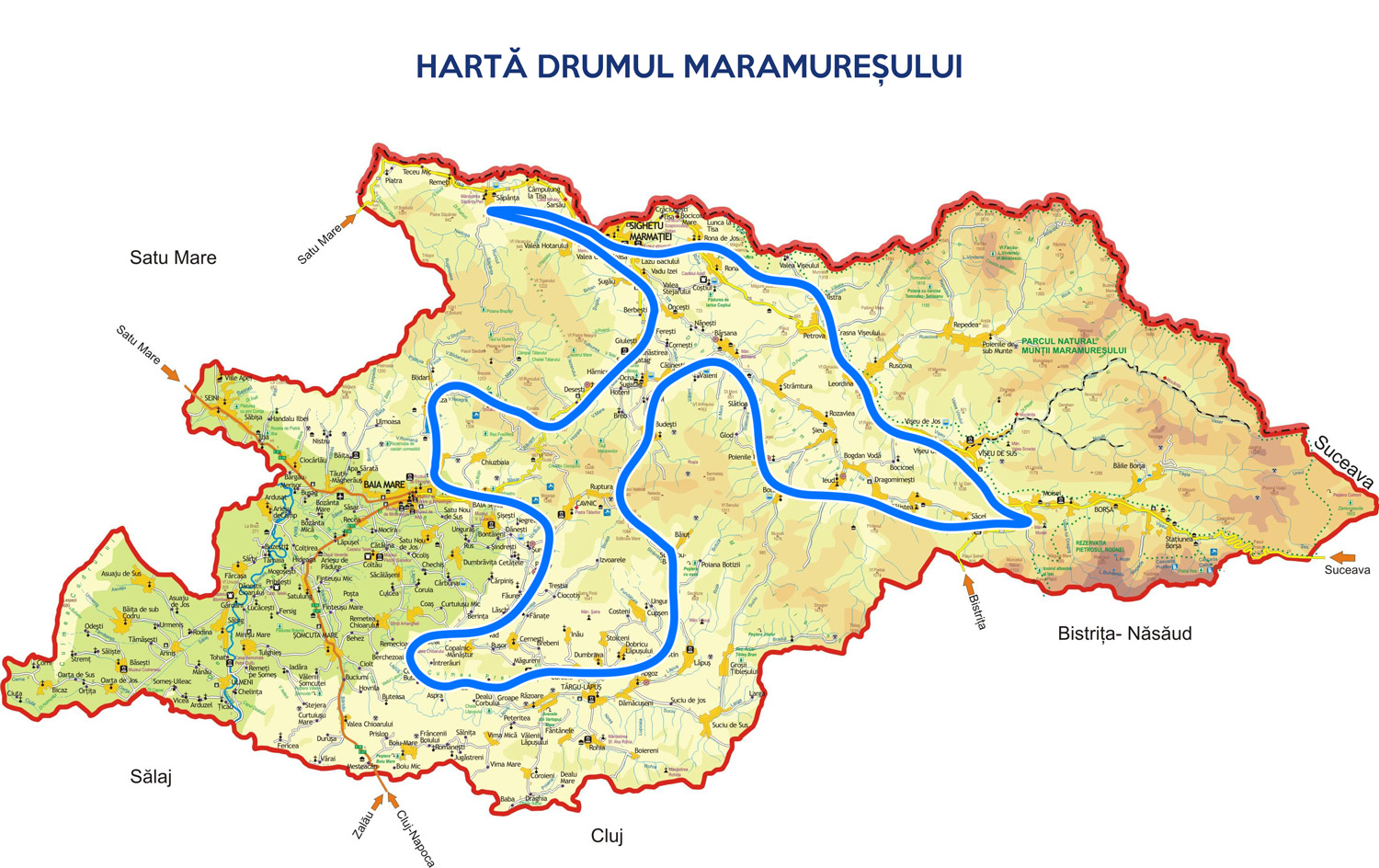 Acasa harta drumul maramuresului